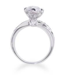 Round Solitaire With Half Diamond Band