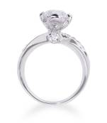 Round Solitaire With Half Diamond Band