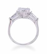 Heart Shaped Solitaire With Baguettes On Either Side