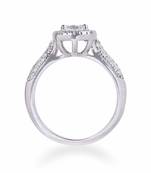 Round Solitaire With Halo And Diamond Band