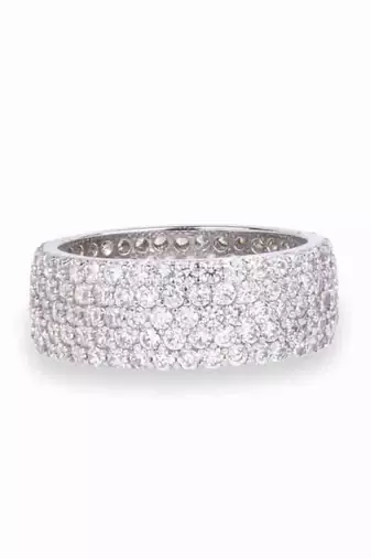 5 Rows Small Diamonds Eternity Band