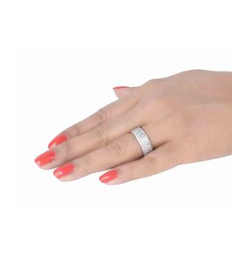 5 Rows Small Diamonds Eternity Band 3