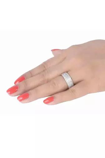 5 Rows Small Diamonds Eternity Band