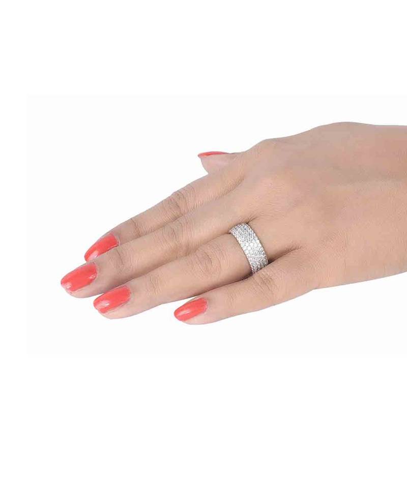 5 Rows Small Diamonds Eternity Band