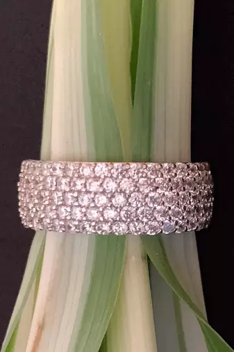 5 Rows Small Diamonds Eternity Band