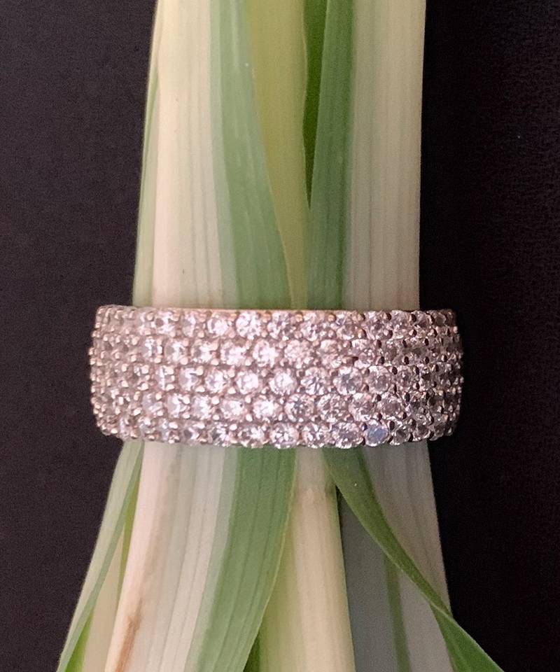 5 Rows Small Diamonds Eternity Band