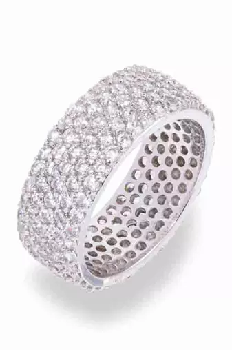 5 Rows Small Diamonds Eternity Band