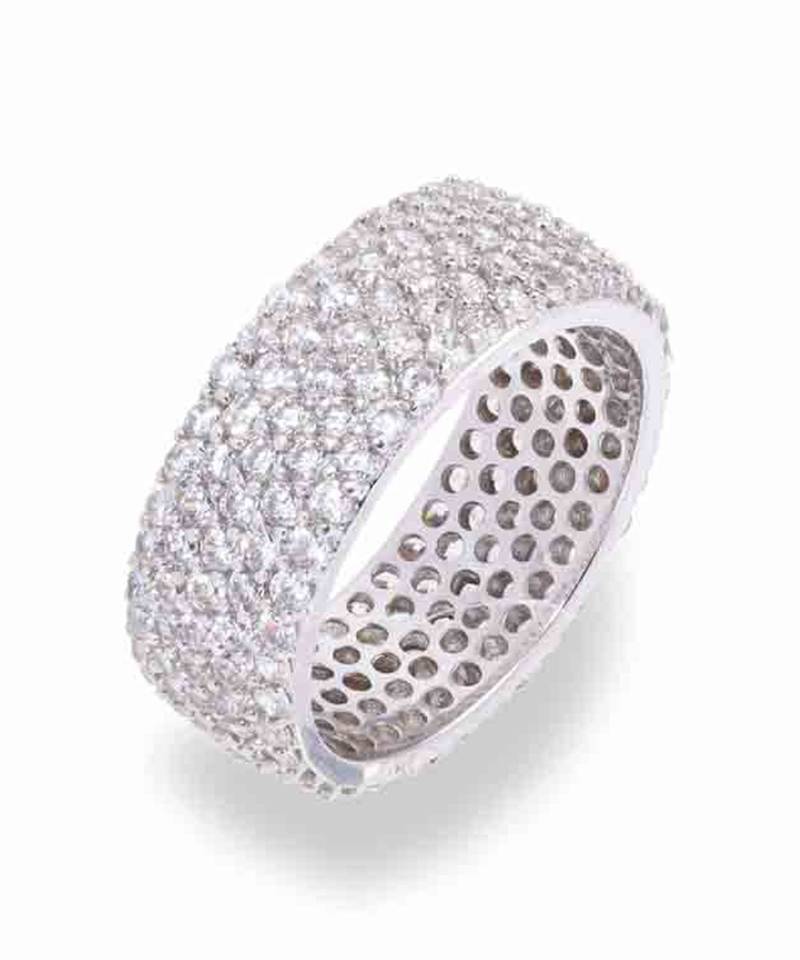 5 Rows Small Diamonds Eternity Band