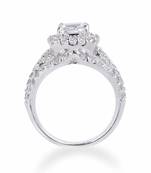 Cushion Center Diamond With Wavy Diamond Band