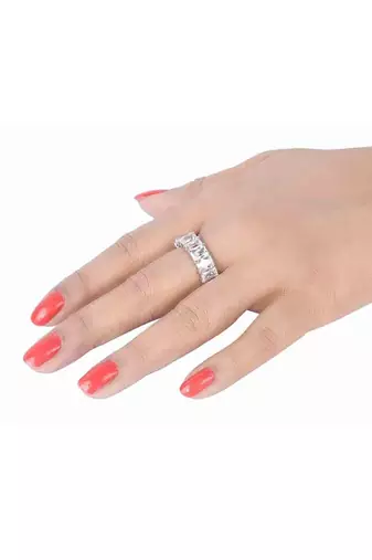 Emerald Cut Eternity Band