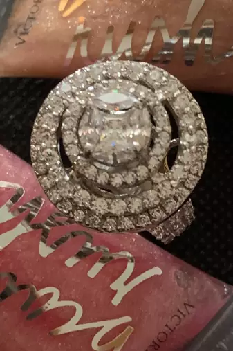 Round Infused Solitaire With 3 Layer Halo