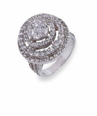 Round Infused Solitaire With 3 Layer Halo 5