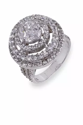 Round Infused Solitaire With 3 Layer Halo