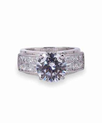 Round Classic Solitaire With Elevated Diamond Band 2