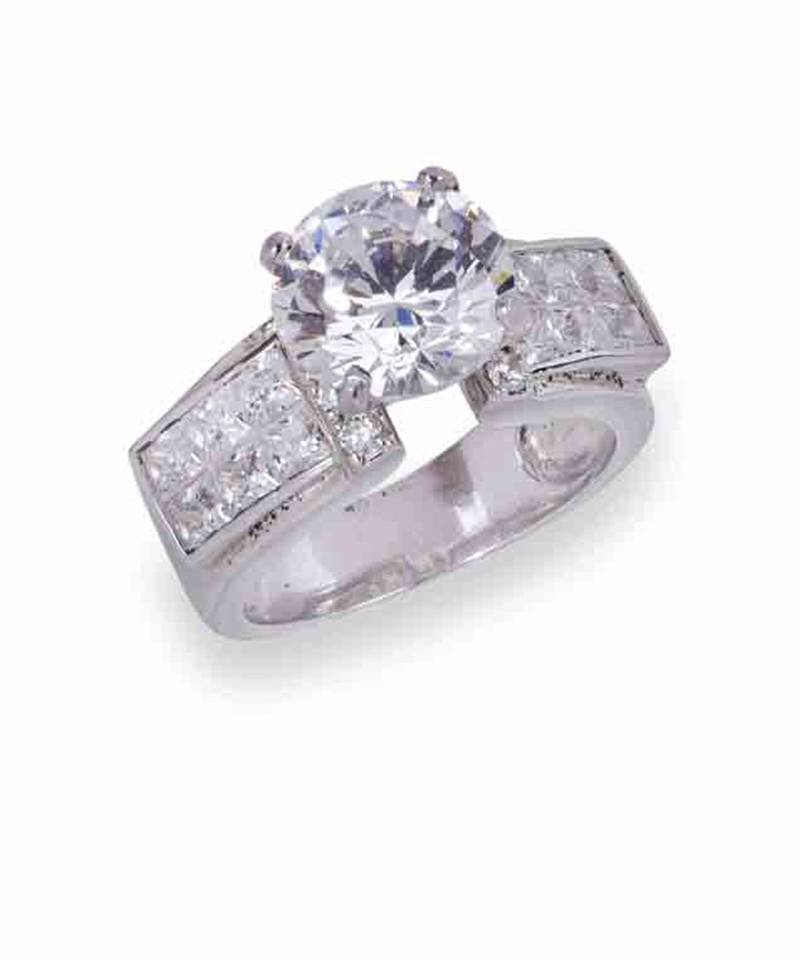 Round Classic Solitaire With Elevated Diamond Band