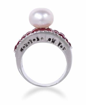 Red Invisible Setting With Cultured Pearl 1