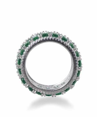 3 Row Emerald Eternity Band 1