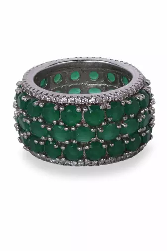 3 Row Emerald Eternity Band