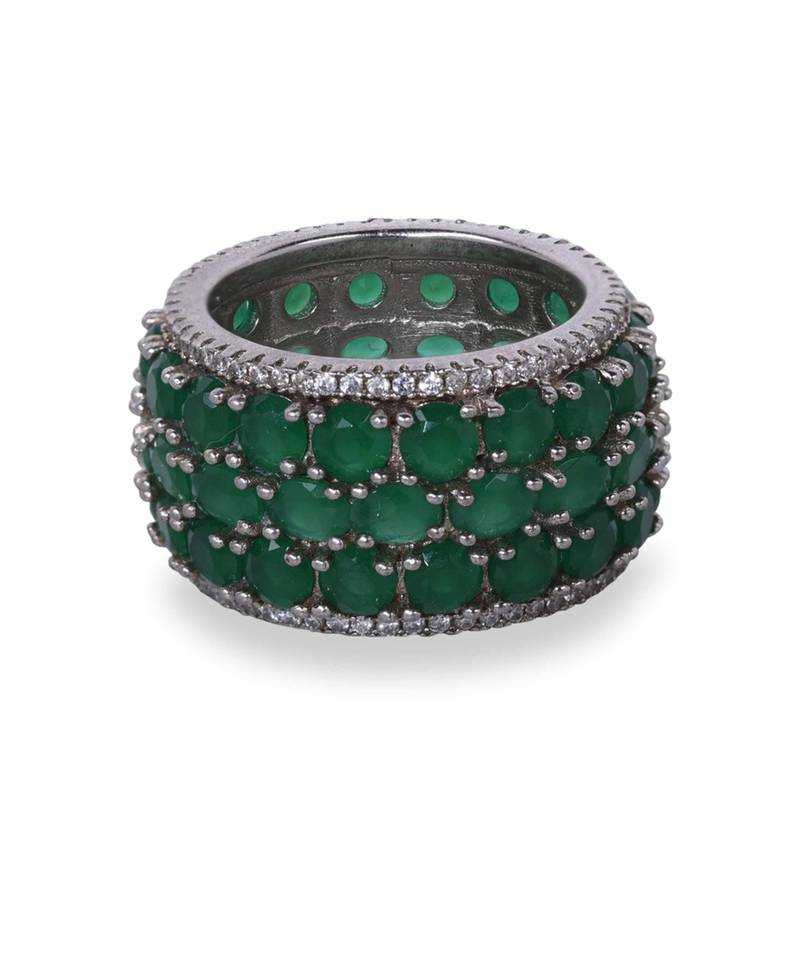 3 Row Emerald Eternity Band