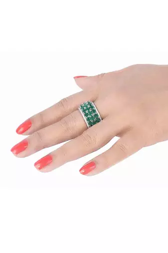3 Row Emerald Eternity Band