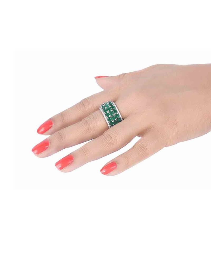 3 Row Emerald Eternity Band