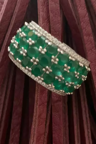3 Row Emerald Eternity Band