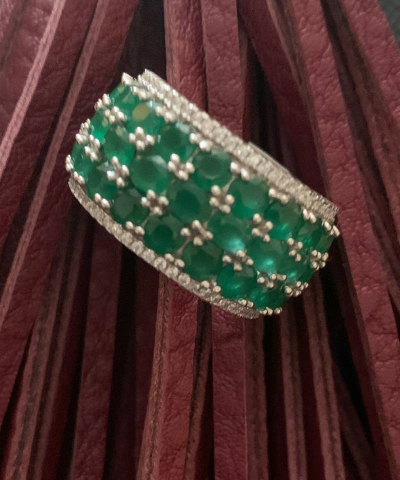 3 Row Emerald Eternity Band