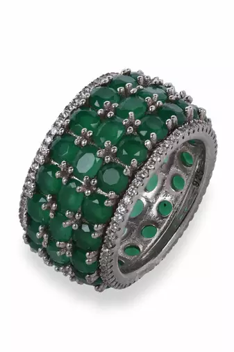 3 Row Emerald Eternity Band