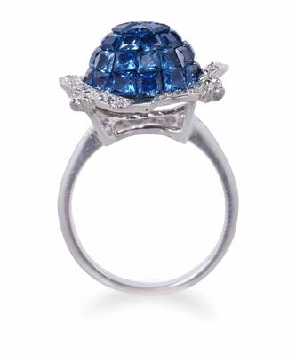 Blue Invisible Setting  Flower Shaped 1