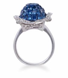 Blue Invisible Setting  Flower Shaped