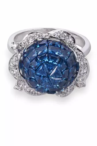 Blue Invisible Setting  Flower Shaped
