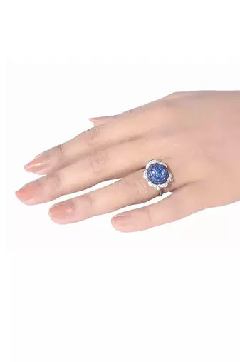 Blue Invisible Setting  Flower Shaped