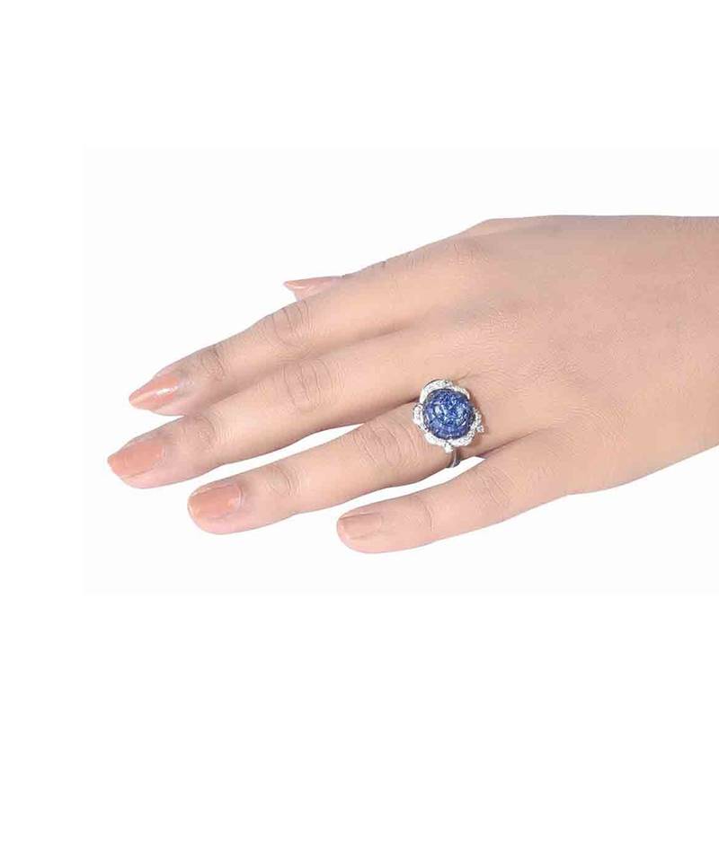 Blue Invisible Setting  Flower Shaped