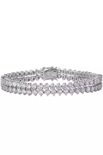 2 Row Round Solitaire Tennis Bracelet