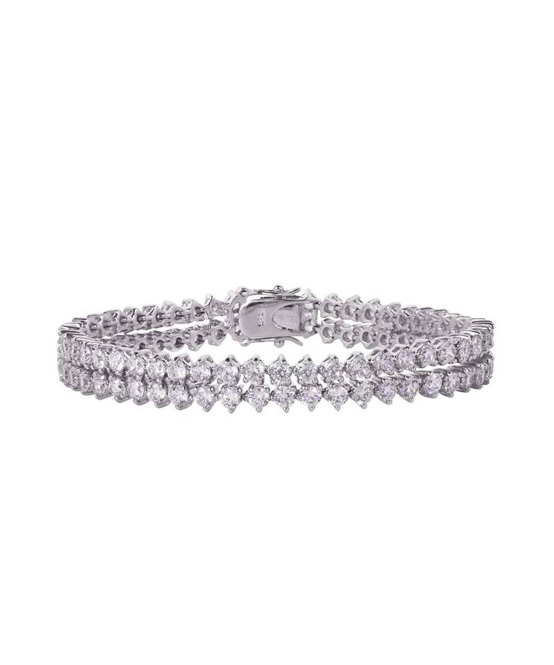 2 Row Round Solitaire Tennis Bracelet