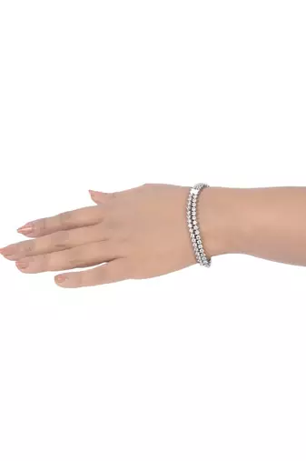 2 Row Round Solitaire Tennis Bracelet