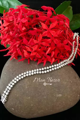 2 Row Round Solitaire Tennis Bracelet