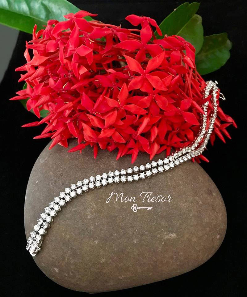 2 Row Round Solitaire Tennis Bracelet