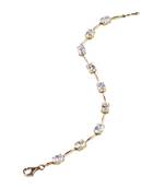 Oval Solitaire With Gap / Tennis Bracelet - 18K Gold Polish