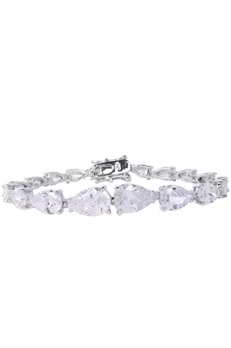 Graded Pear Solitaire Tennis Bracelet