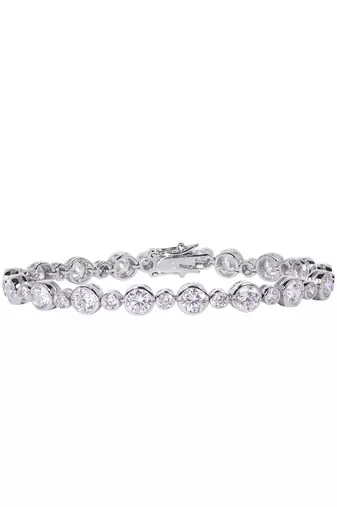 Big And Small Solitaire In Bazel Setting - Tennis Bracelet
