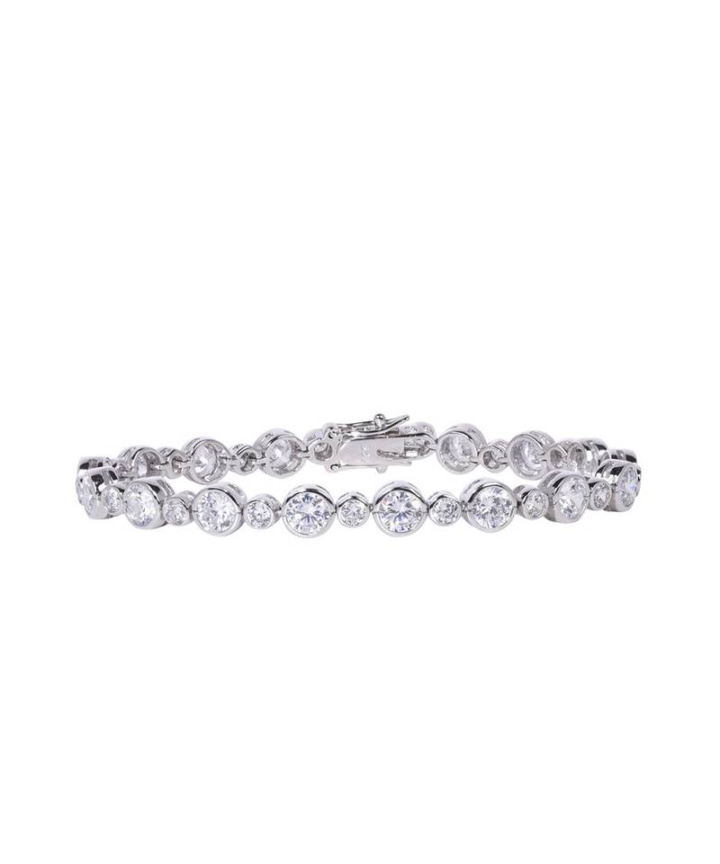Big And Small Solitaire In Bazel Setting - Tennis Bracelet