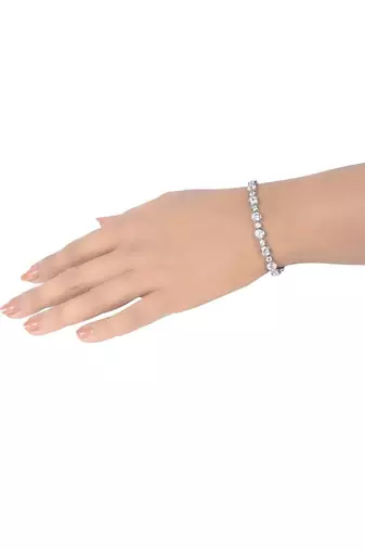 Big And Small Solitaire In Bazel Setting - Tennis Bracelet