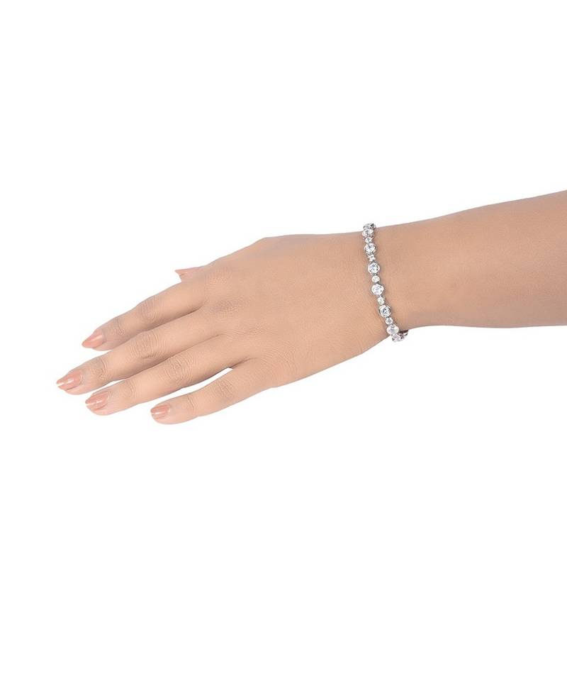 Big And Small Solitaire In Bazel Setting - Tennis Bracelet