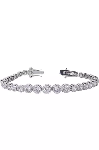 Graded Solitaire Tennis Bracelet In Bazel Setting