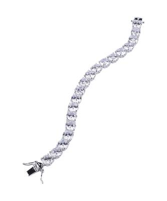 Big Equal Shaped Solitaire Tennis Bracelet 1