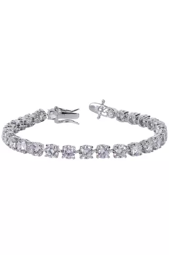Big Equal Shaped Solitaire Tennis Bracelet
