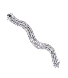 3 Row Round Solitaire Tennis Bracelet