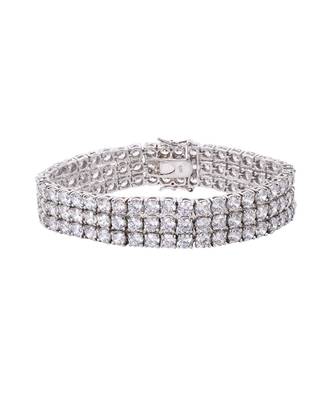 3 Row Round Solitaire Tennis Bracelet 2