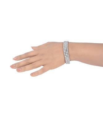 3 Row Round Solitaire Tennis Bracelet 3